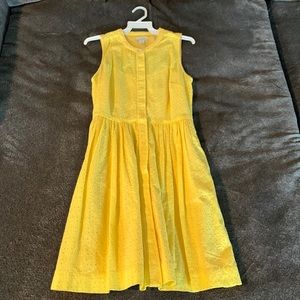 J Crew eyelet button up sleeveless dress with pockets!